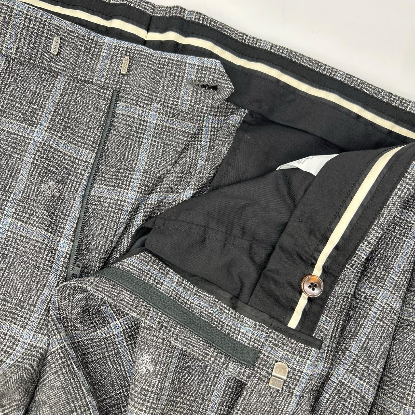 GUCCI グッチ グレー Bee×チェック 2Pスーツ セットアップ　552806 スーツ セットアップ