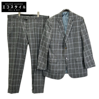 GUCCI グッチ グレー Bee×チェック 2Pスーツ セットアップ　552806 スーツ セットアップ