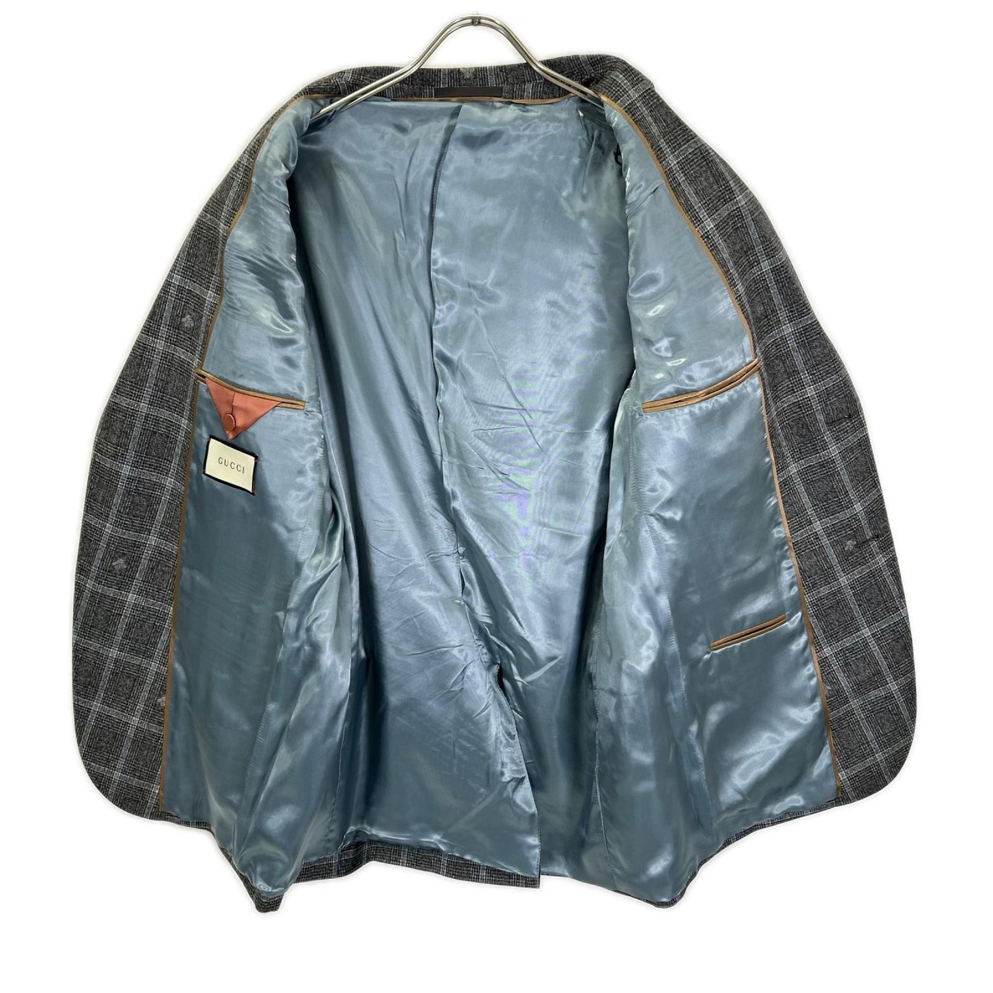 GUCCI グッチ グレー Bee×チェック 2Pスーツ セットアップ　552806 スーツ セットアップ