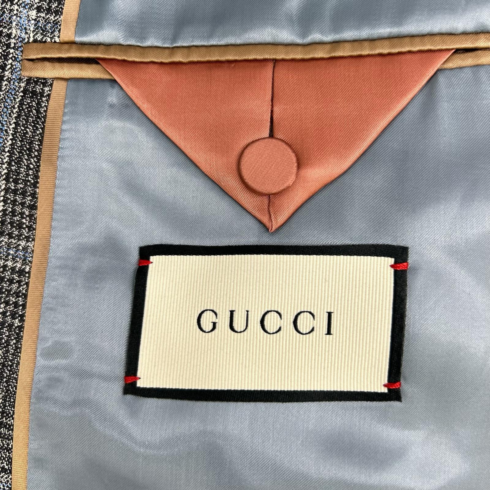 GUCCI グッチ グレー Bee×チェック 2Pスーツ セットアップ　552806 スーツ セットアップ