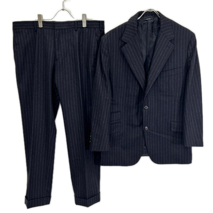 HERMES エルメス 14AW ネイビー ストライプ ヴァージンウール100 3Bジャケット パンツ スーツ セットアップ スーツ セットアップ