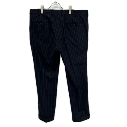 HERMES エルメス 14AW ネイビー ストライプ ヴァージンウール100 3Bジャケット パンツ スーツ セットアップ スーツ セットアップ