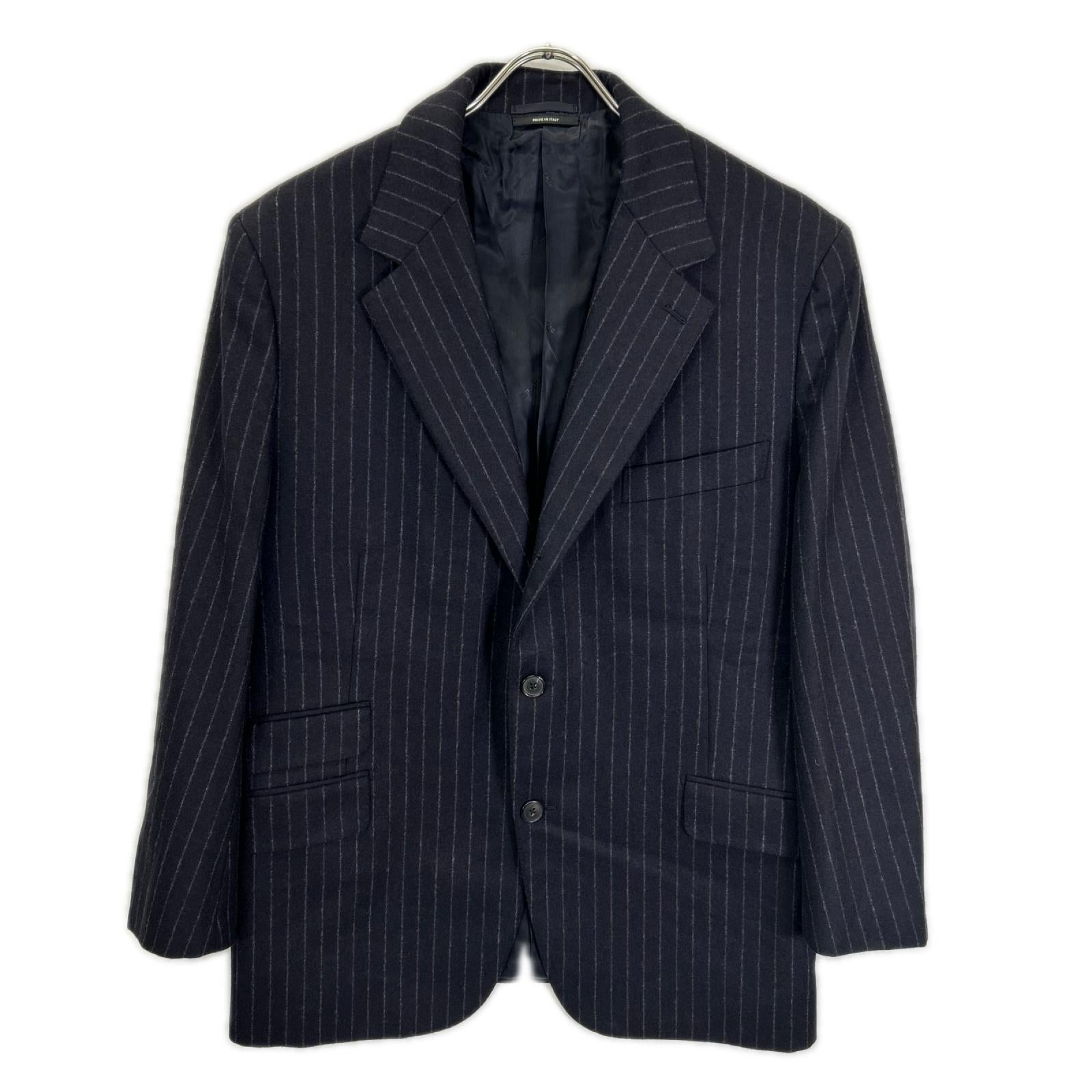 HERMES エルメス 14AW ネイビー ストライプ ヴァージンウール100 3Bジャケット パンツ スーツ セットアップ スーツ セットアップ