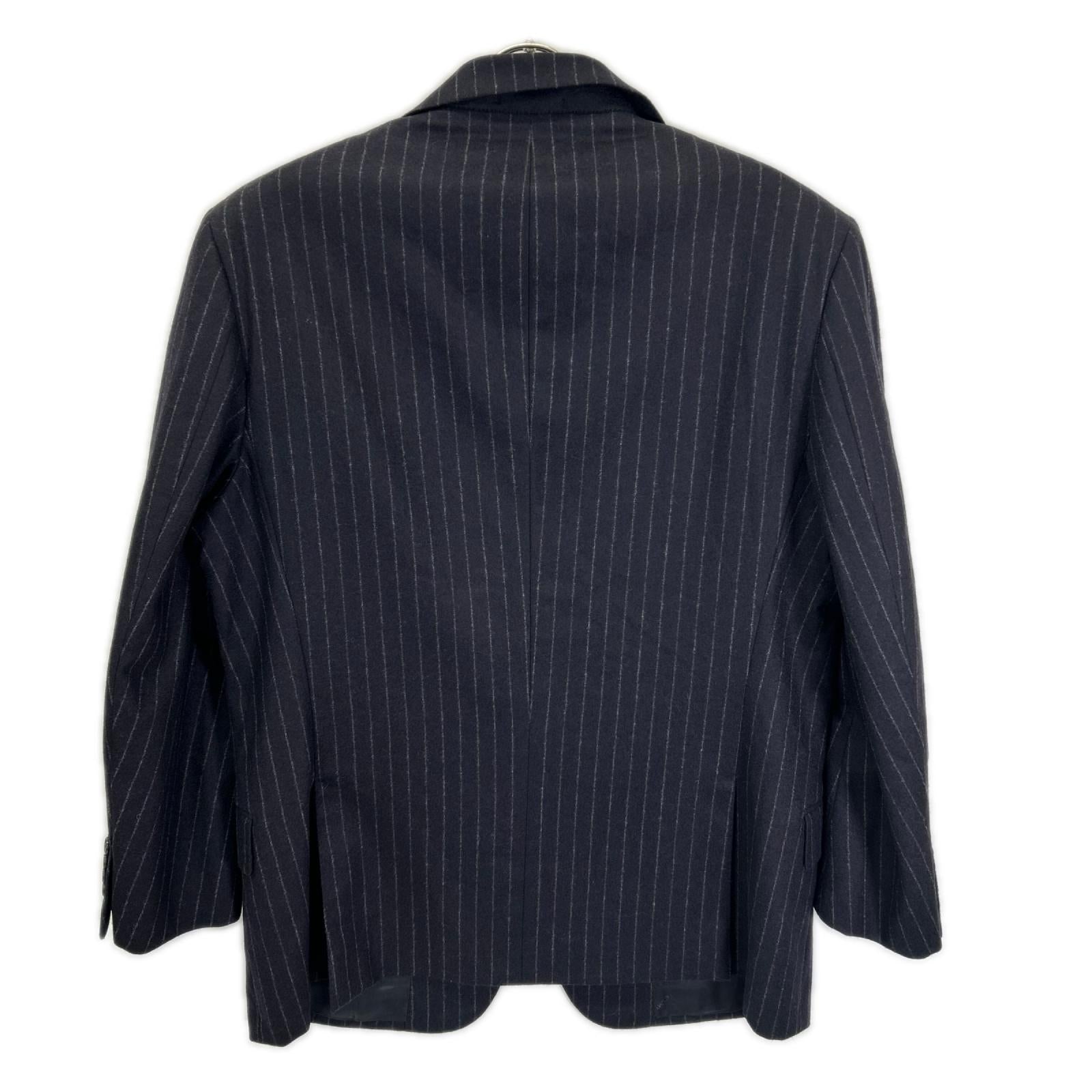 HERMES エルメス 14AW ネイビー ストライプ ヴァージンウール100 3Bジャケット パンツ スーツ セットアップ スーツ セットアップ