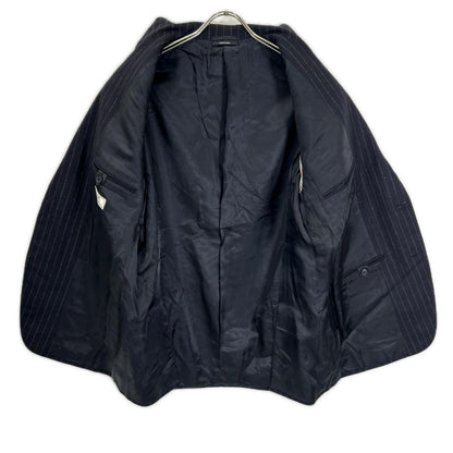 HERMES エルメス 14AW ネイビー ストライプ ヴァージンウール100 3Bジャケット パンツ スーツ セットアップ スーツ セットアップ
