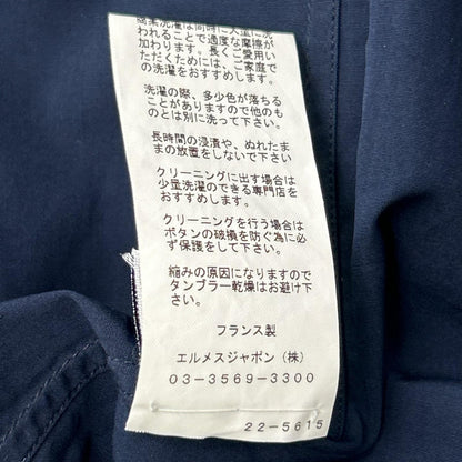 HERMES エルメス ブラウン×ブラウン 付け襟2WAY　バンドカラーシャツ トップス