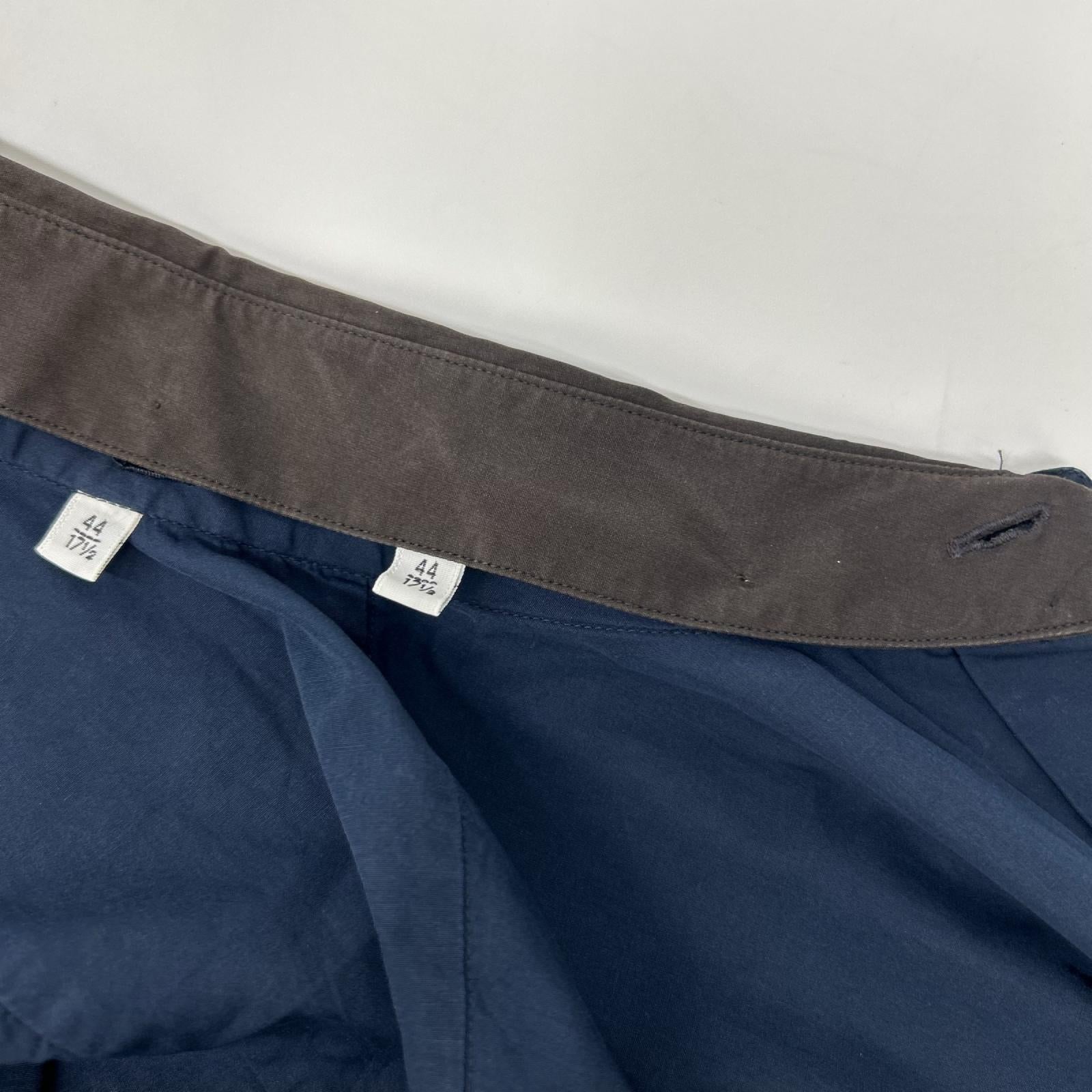 HERMES エルメス ブラウン×ブラウン 付け襟2WAY　バンドカラーシャツ トップス