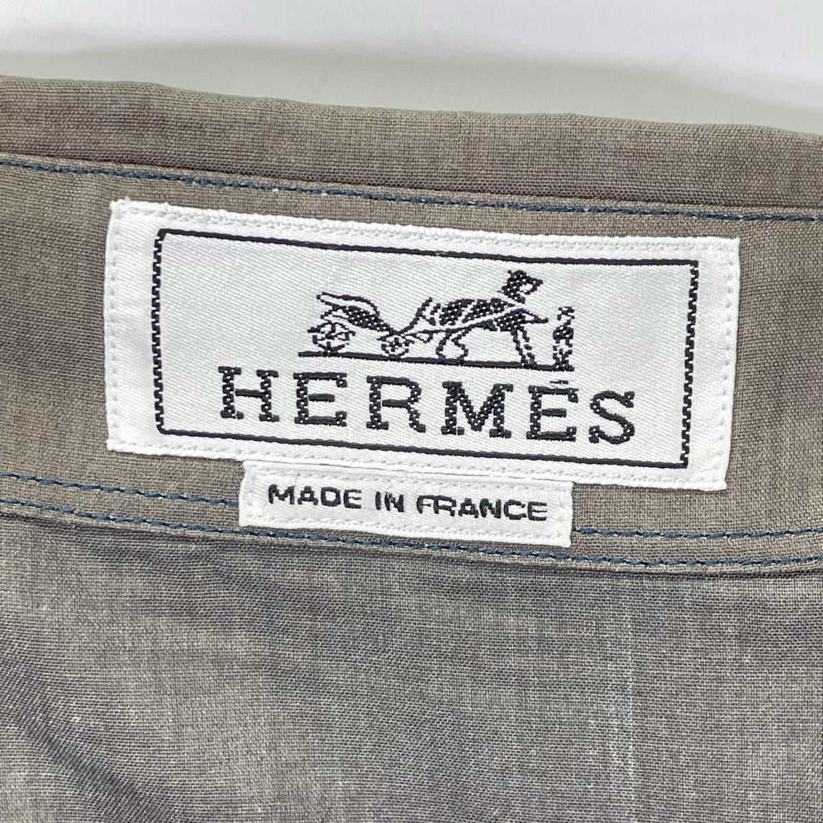 HERMES エルメス ミックスプリント セリエボタン 長袖シャツ トップス