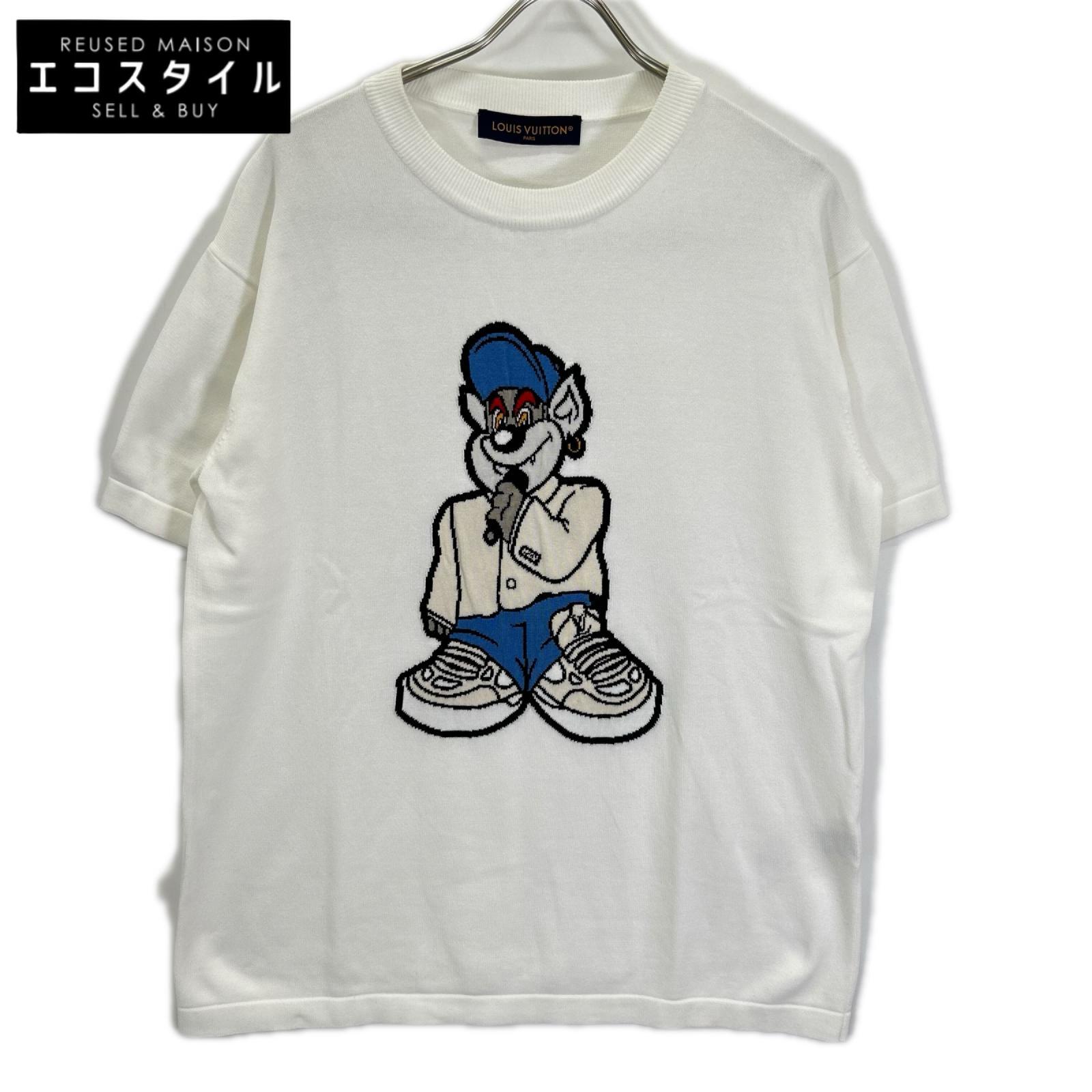LOUIS VUITTON ルイヴィトン 23SS RM231M JL4 HON10W ホワイト グラフィック 半袖ニット トップス