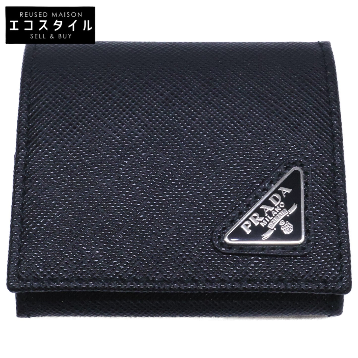 PRADA プラダ 【美品】2MM935_QHH_F0002 サフィアーノトライアングル コインケース
