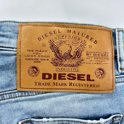 DIESEL ディーゼル ライトインディゴ D-STRUKT JOGG ジップフライ スキニーデニムパンツ ボトムス