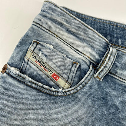 DIESEL ディーゼル ライトインディゴ D-STRUKT JOGG ジップフライ スキニーデニムパンツ ボトムス