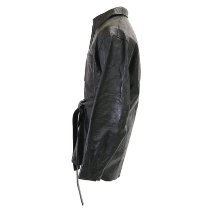 BALENCIAGA バレンシアガ 【新品/国内正規】704677 BBモノグラムレザー ベルト付 長袖シャツジャケット ジャケット