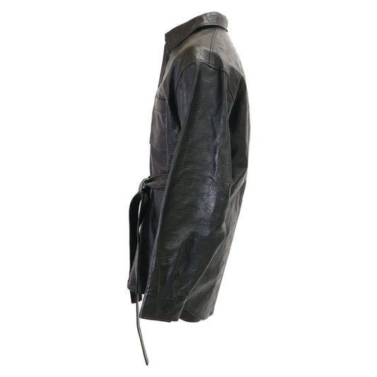 BALENCIAGA バレンシアガ 【新品/国内正規】704677 BBモノグラムレザー ベルト付 長袖シャツジャケット ジャケット