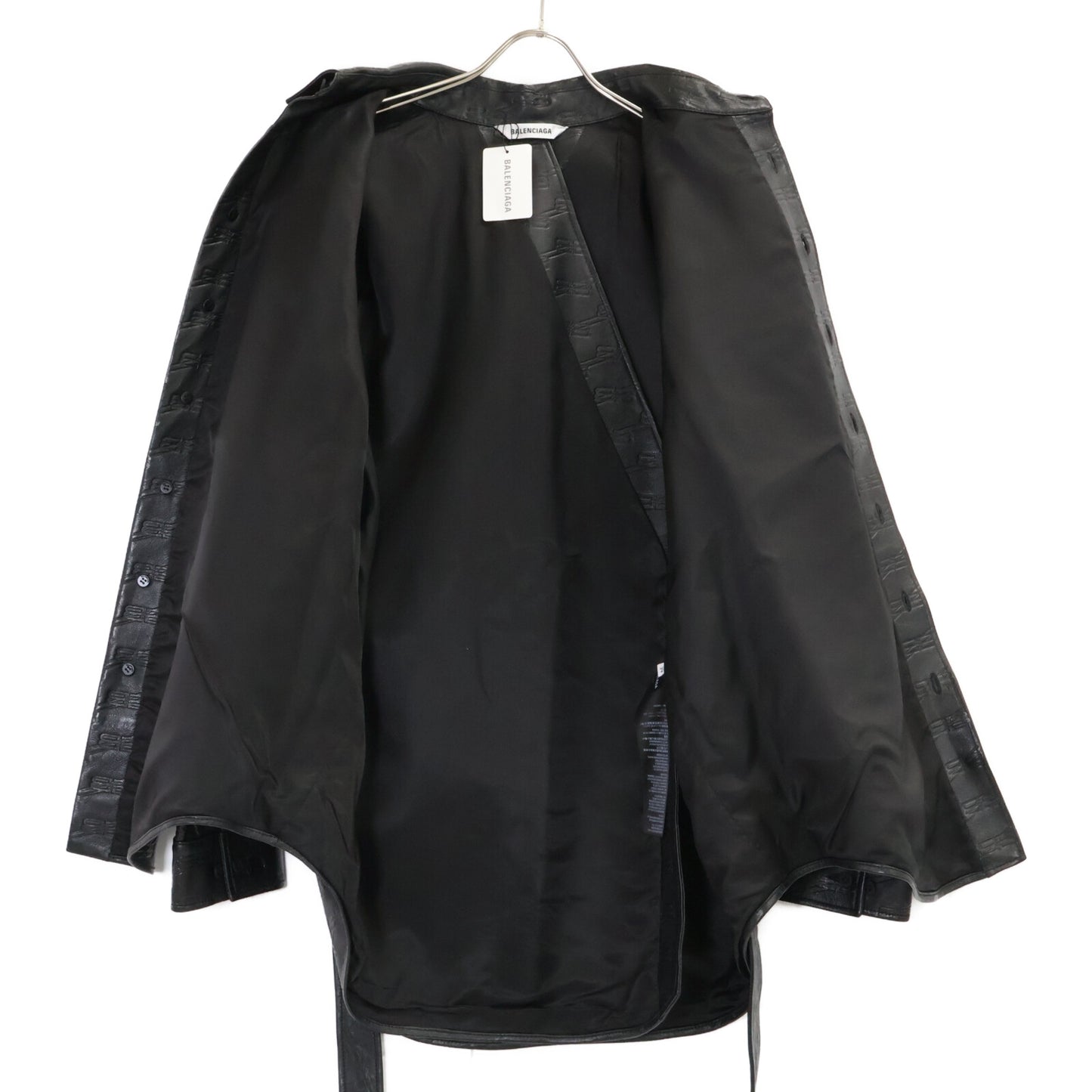 BALENCIAGA バレンシアガ 【新品/国内正規】704677 BBモノグラムレザー ベルト付 長袖シャツジャケット ジャケット