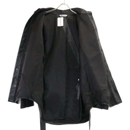 BALENCIAGA バレンシアガ 【新品/国内正規】704677 BBモノグラムレザー ベルト付 長袖シャツジャケット ジャケット