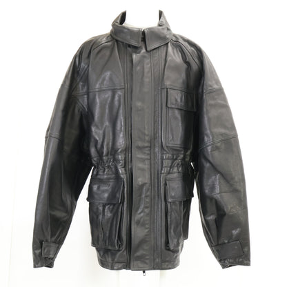 BALENCIAGA バレンシアガ 【美品/国内正規】662135 レザー 3ポケット ドローストリング ジャケット ジャケット