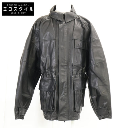 BALENCIAGA バレンシアガ 【美品/国内正規】662135 レザー 3ポケット ドローストリング ジャケット ジャケット