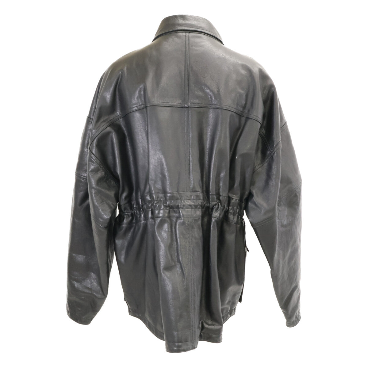 BALENCIAGA バレンシアガ 【美品/国内正規】662135 レザー 3ポケット ドローストリング ジャケット ジャケット