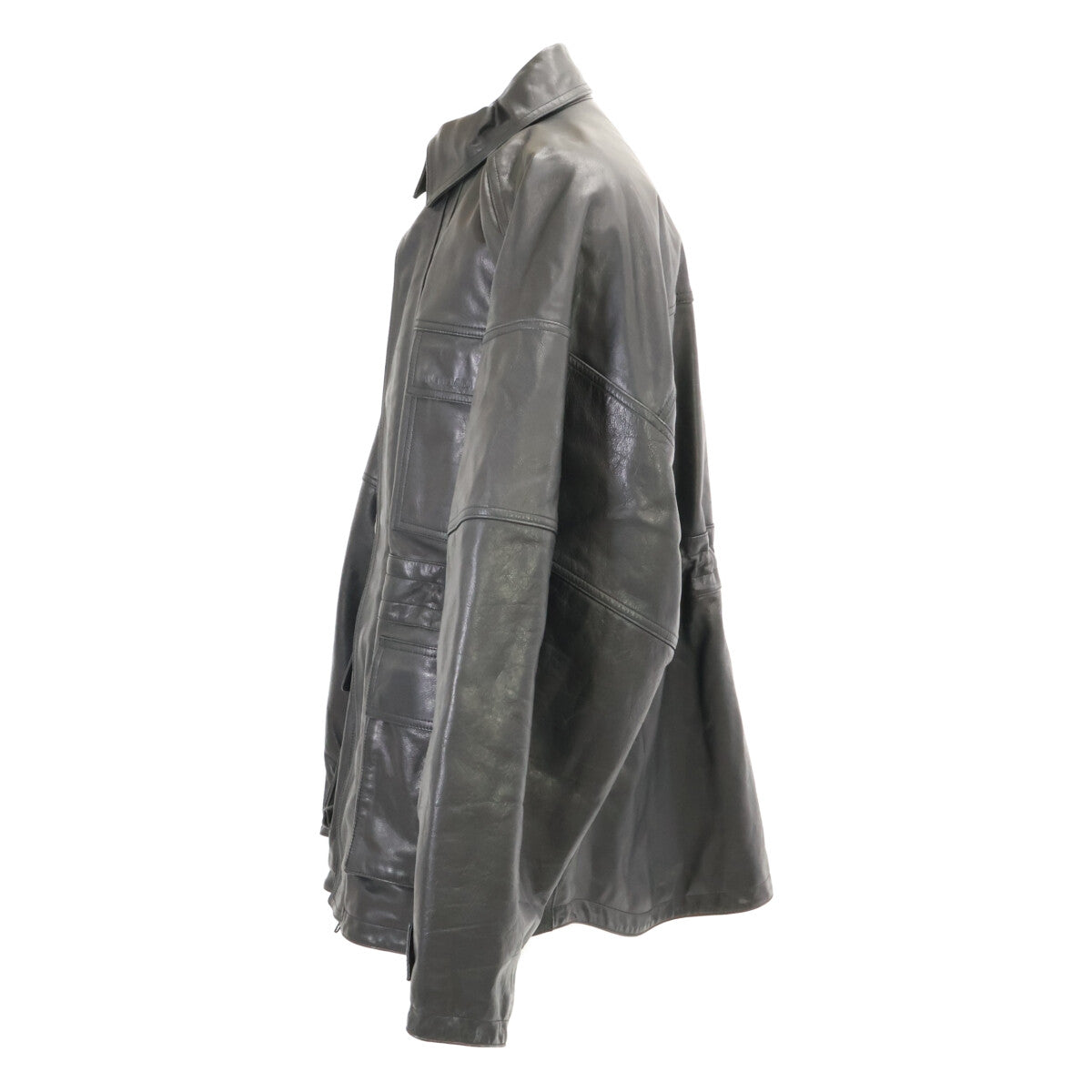 BALENCIAGA バレンシアガ 【美品/国内正規】662135 レザー 3ポケット ドローストリング ジャケット ジャケット