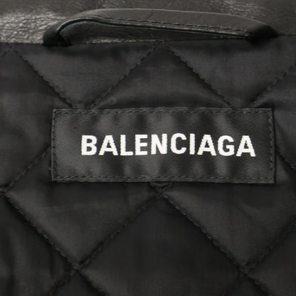BALENCIAGA バレンシアガ 【美品/国内正規】662135 レザー 3ポケット ドローストリング ジャケット ジャケット