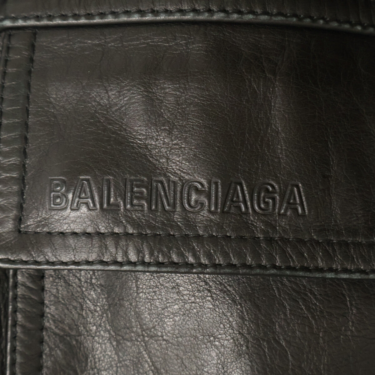 BALENCIAGA バレンシアガ 【美品/国内正規】662135 レザー 3ポケット ドローストリング ジャケット ジャケット