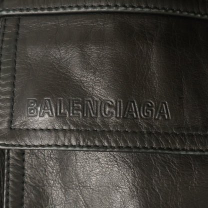 BALENCIAGA バレンシアガ 【美品/国内正規】662135 レザー 3ポケット ドローストリング ジャケット ジャケット