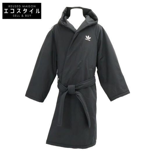 BALENCIAGA バレンシアガ ｘadidas アディダス【美品/国内正規】728301 スリーライン ベルト付 中綿入り フーディ ロング コート