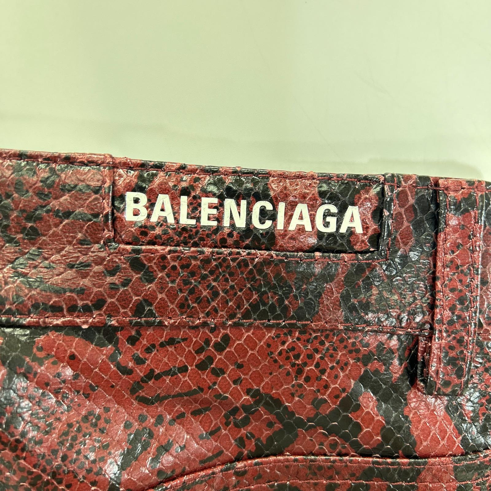 BALENCIAGA バレンシアガ 23年 768691 パイソン レザーブーツカットパンツ ボトムス