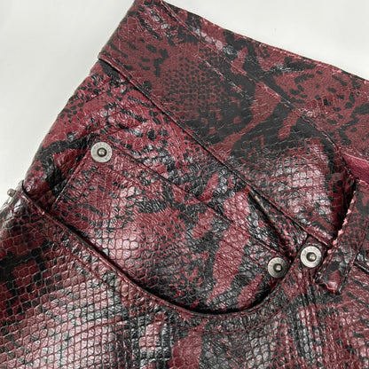 BALENCIAGA バレンシアガ 23年 768691 パイソン レザーブーツカットパンツ ボトムス