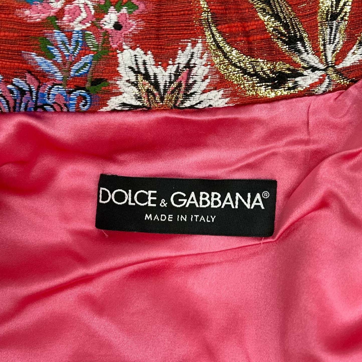 DOLCE&GABBANA ドルチェアンドガッバーナ F0B6AT レッドフローラル ジャカードボタンダウンコート コート