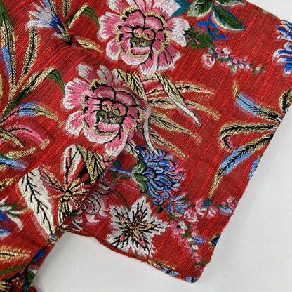 DOLCE&GABBANA ドルチェアンドガッバーナ F0B6AT レッドフローラル ジャカードボタンダウンコート コート