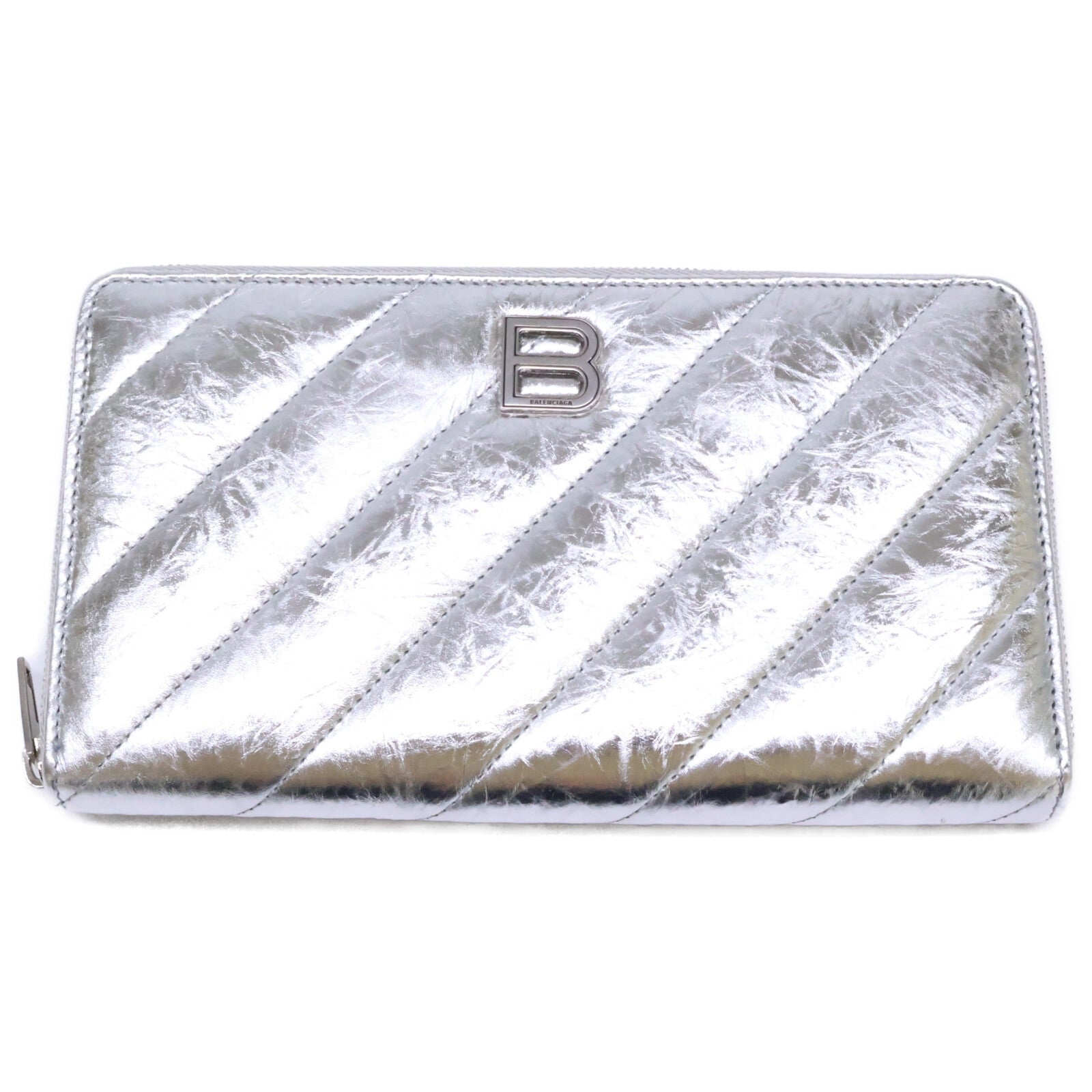 BALENCIAGA バレンシアガ 【新品同様】766447 Crush クラッシュ コンチネンタルウォレット キルテッド 長財布（小銭入れあり）