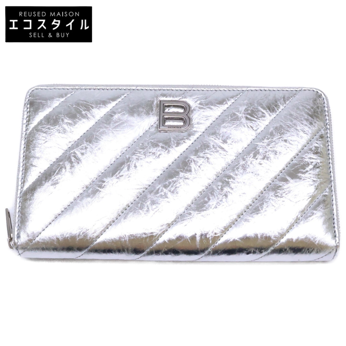 BALENCIAGA バレンシアガ 【新品同様】766447 Crush クラッシュ コンチネンタルウォレット キルテッド 長財布（小銭入れあり）