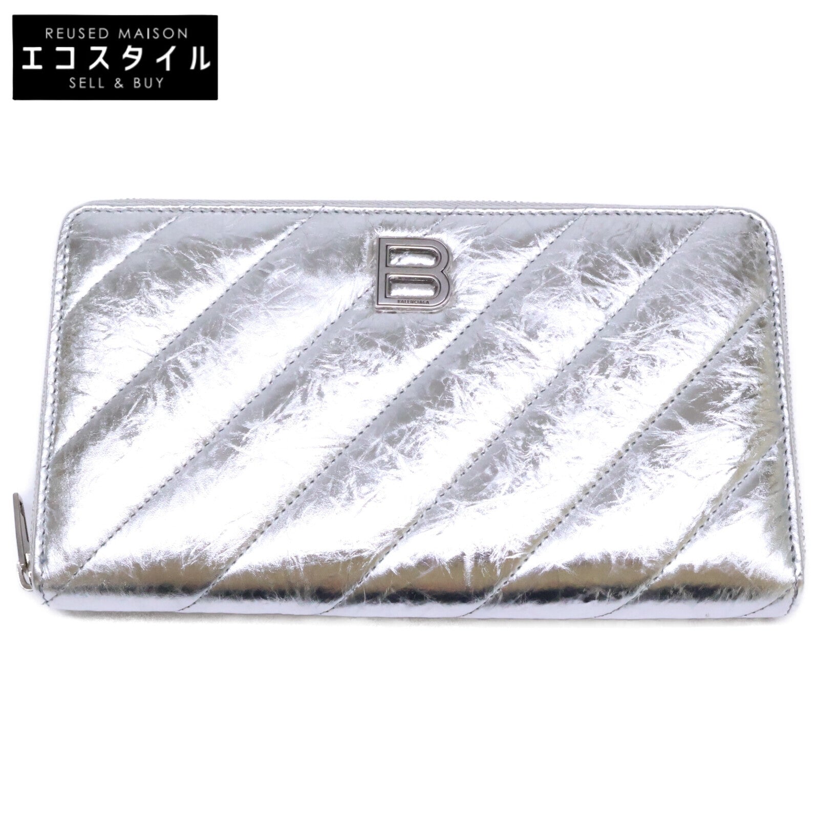 BALENCIAGA バレンシアガ 【新品同様】766447 Crush クラッシュ コンチネンタルウォレット キルテッド 長財布（小銭入れあり）