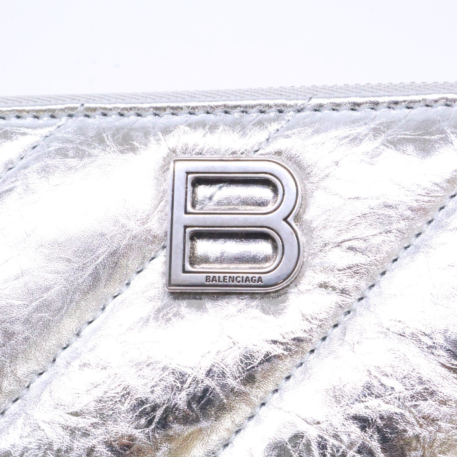 BALENCIAGA バレンシアガ 【新品同様】766447 Crush クラッシュ コンチネンタルウォレット キルテッド 長財布（小銭入れあり）
