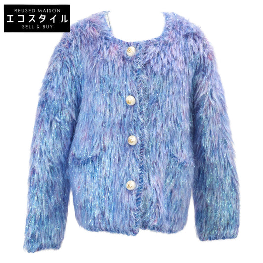 DOLCE&GABBANA ドルチェアンドガッバーナ 【美品/国内正規】FXE84T フェイクパールロゴボタン シャギー ジャケット