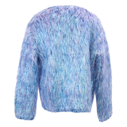 DOLCE&GABBANA ドルチェアンドガッバーナ 【美品/国内正規】FXE84T フェイクパールロゴボタン シャギー ジャケット