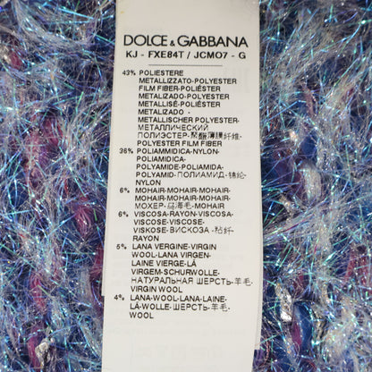 DOLCE&GABBANA ドルチェアンドガッバーナ 【美品/国内正規】FXE84T フェイクパールロゴボタン シャギー ジャケット