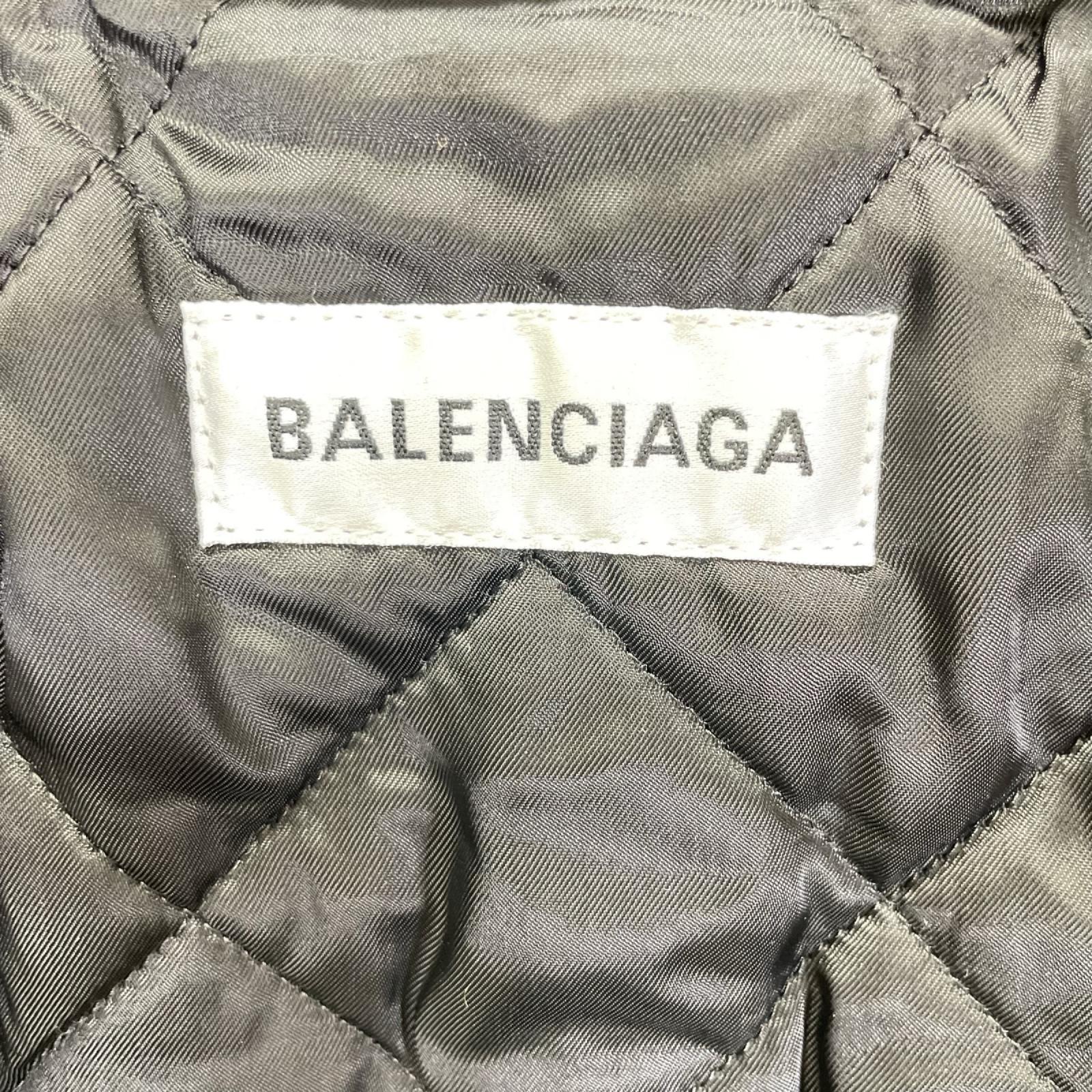 BALENCIAGA バレンシアガ 22FW ルーズフィット ブルーデニム フレイ&パッチワーク クロップドジャケット ジャケット