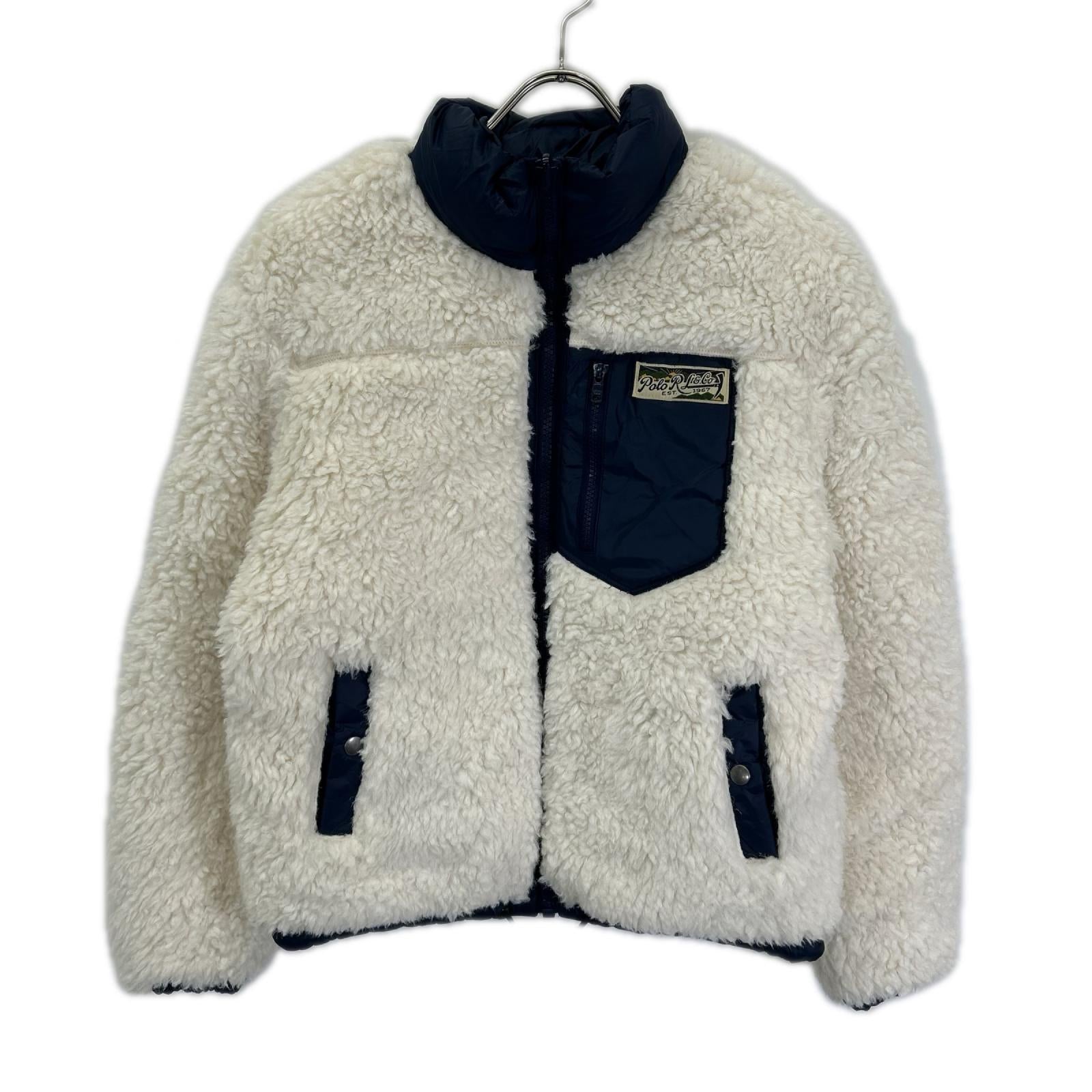 POLObyRalphLauren ポロラルフローレン ブルー×ホワイト リバーシブルボアブルゾン ジャケット