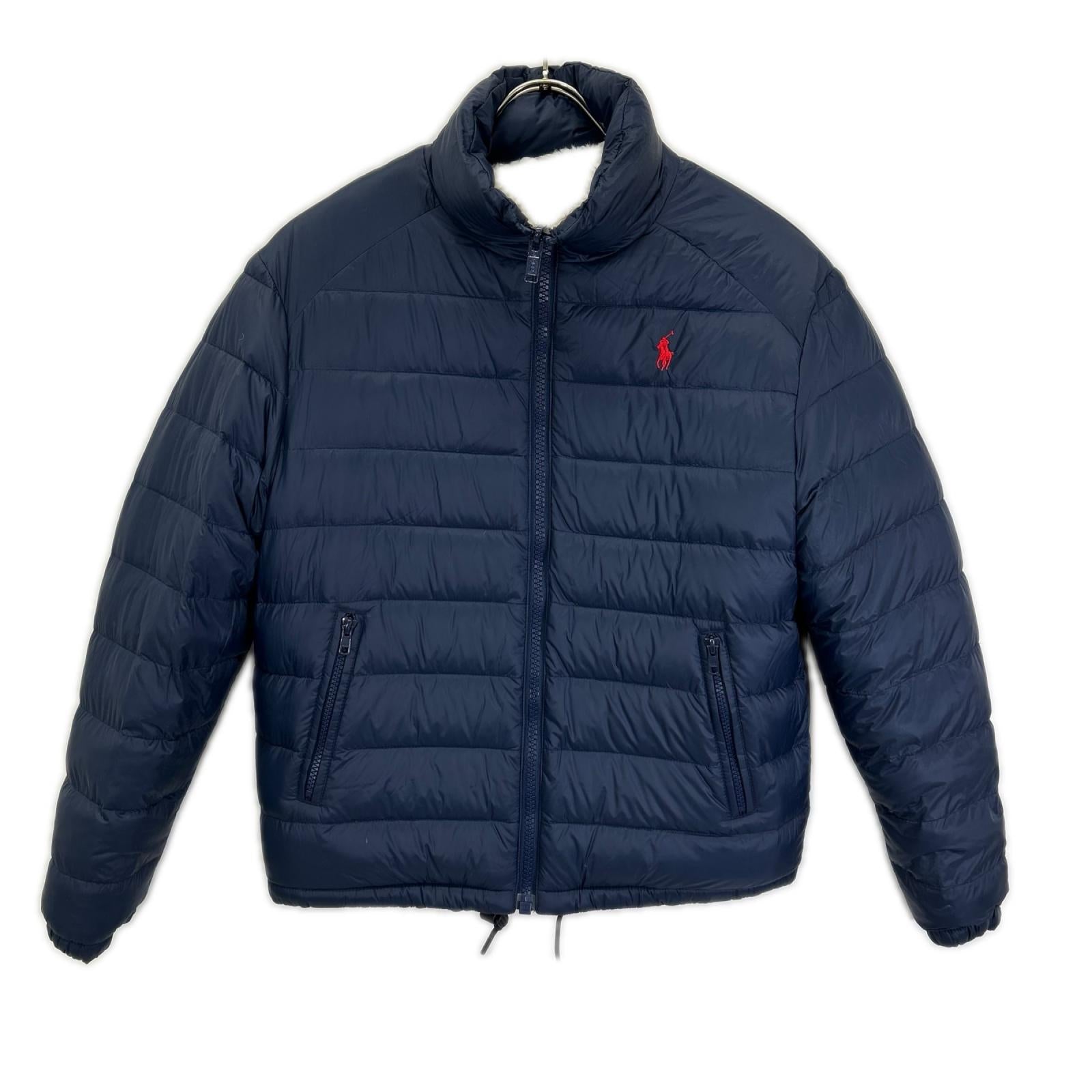 POLObyRalphLauren ポロラルフローレン ブルー×ホワイト リバーシブルボアブルゾン ジャケット