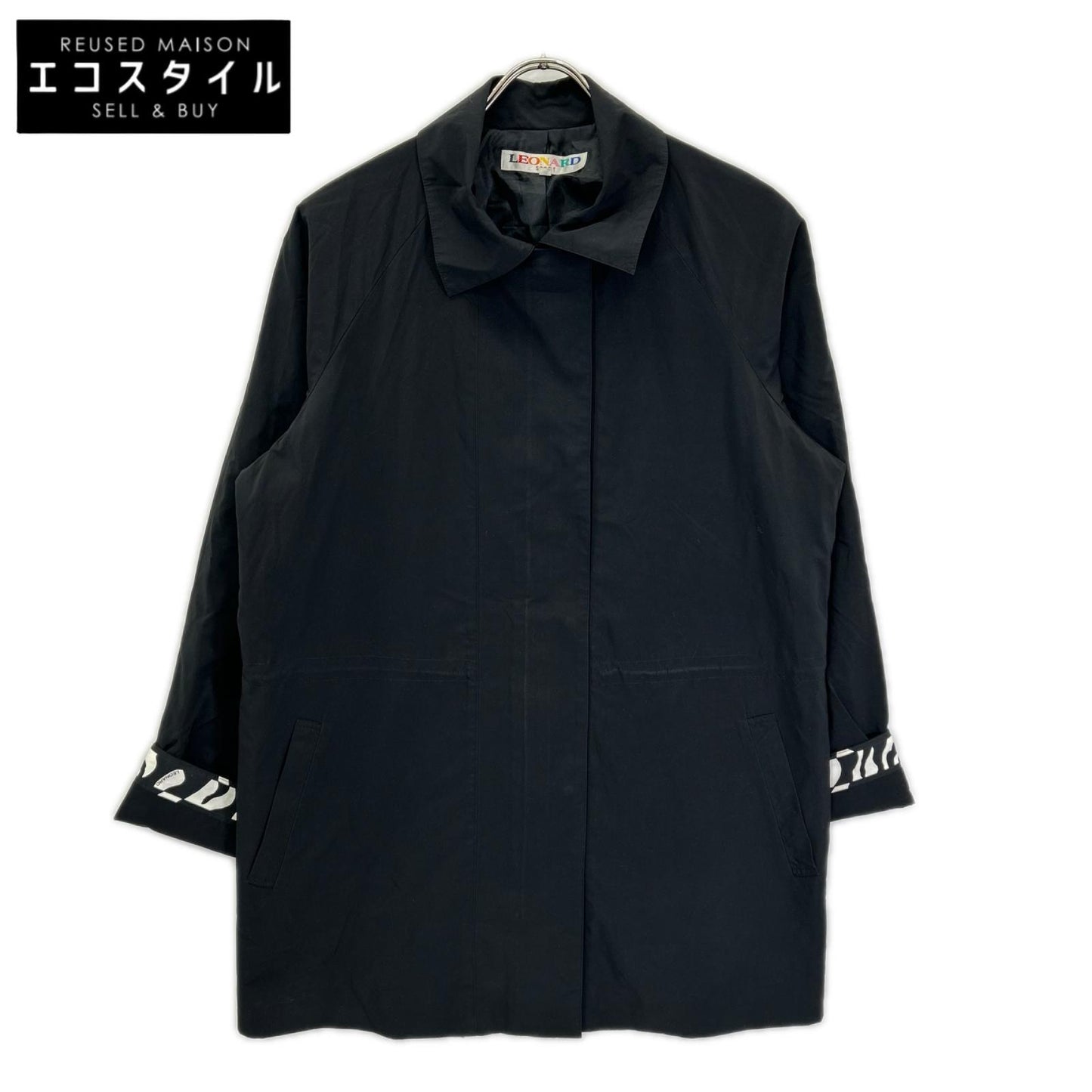 LEONARDSPORT レオナールスポーツ ブラック ナイロン ジップアップジャケット ジャケット
