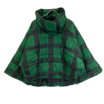 POLObyRalphLauren ポロラルフローレン グリーン×ブラック プラッド キルテッド ポンチョ 中綿プルオーバー ジャケット