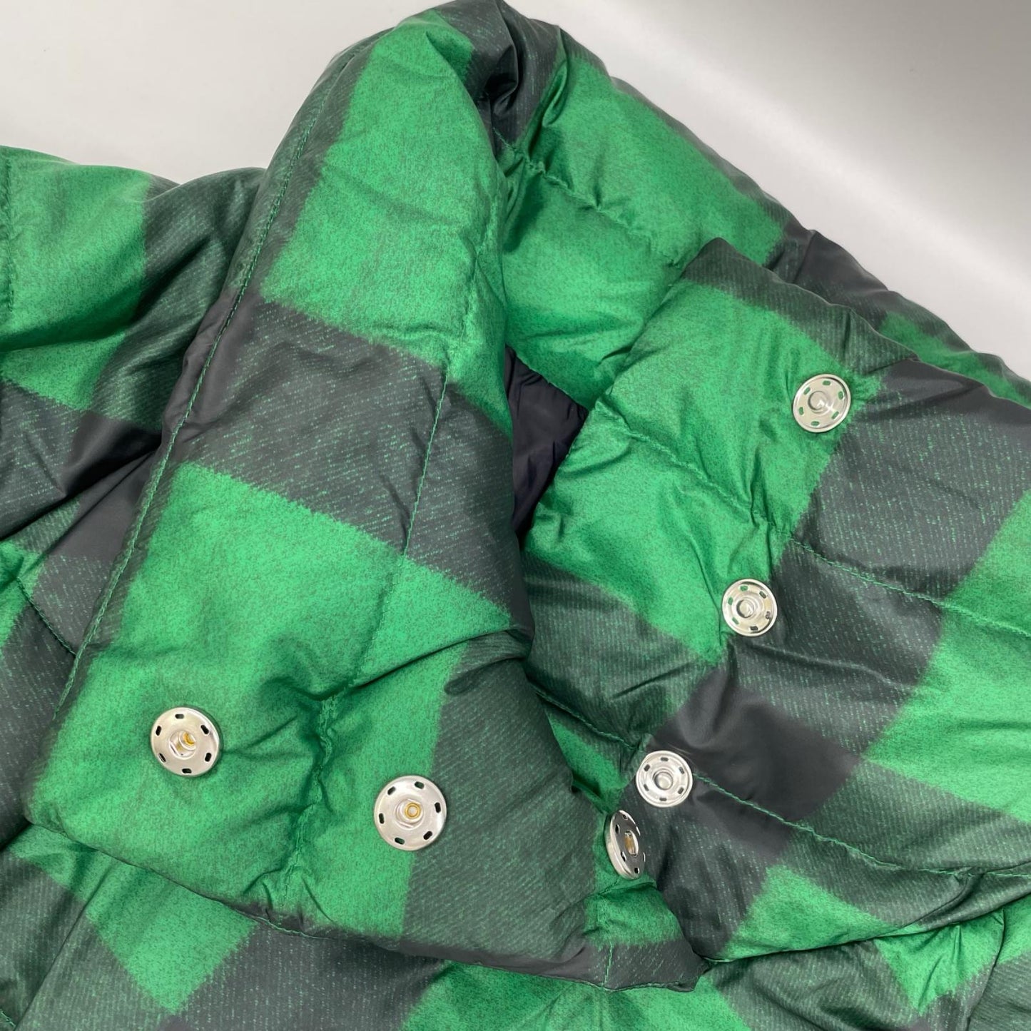 POLObyRalphLauren ポロラルフローレン グリーン×ブラック プラッド キルテッド ポンチョ 中綿プルオーバー ジャケット