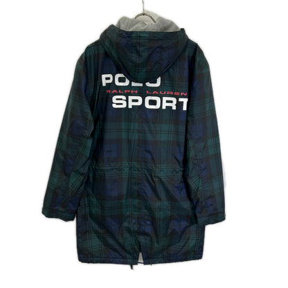 PoloSportRalphLauren ポロスポーツラルフローレン グリーン チェック柄 ナイロンモッズーコート コート