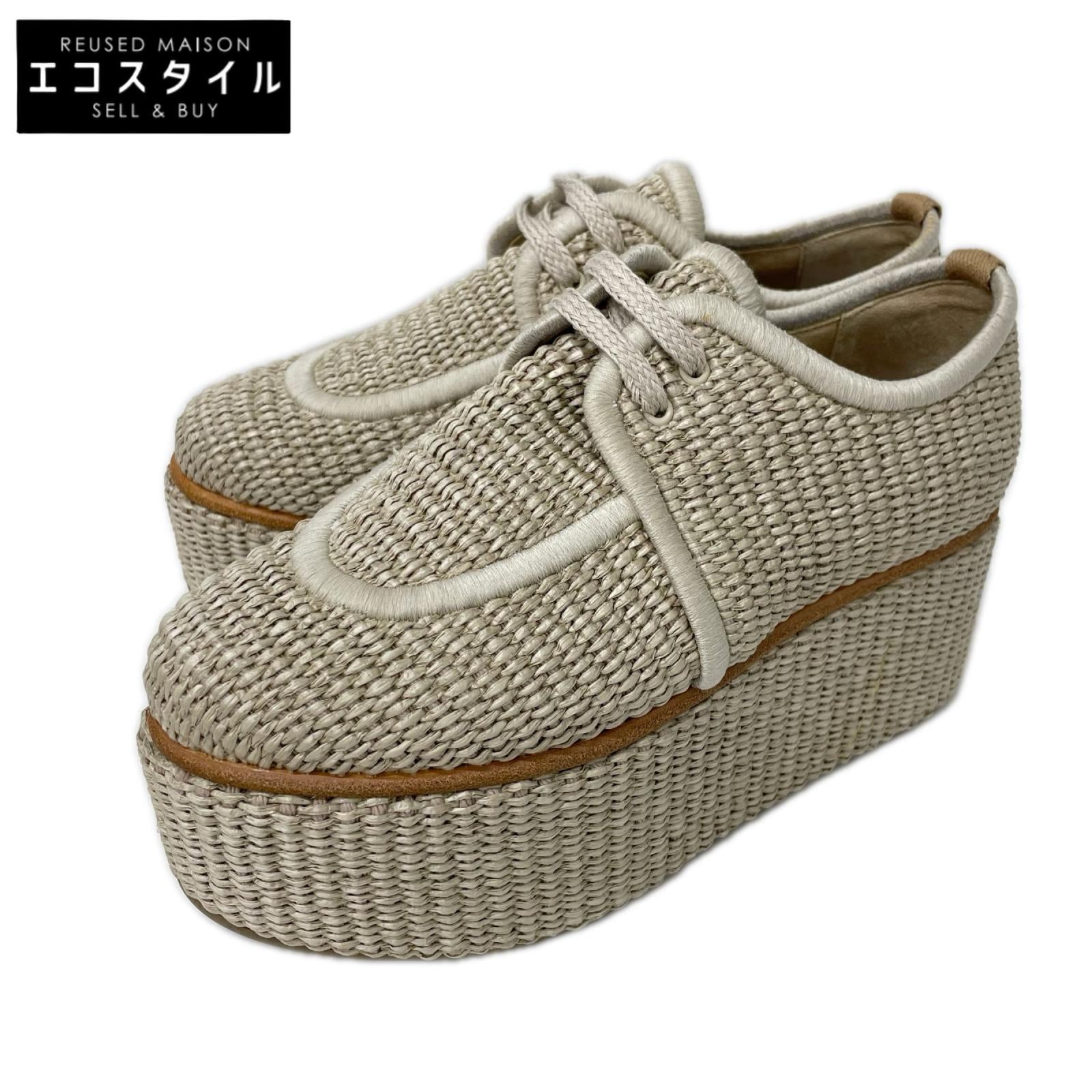 Max Mara マックスマーラ 【美品】Bilbao プラットフォーム エスパドリーユ レースアップ シューズ シューズ
