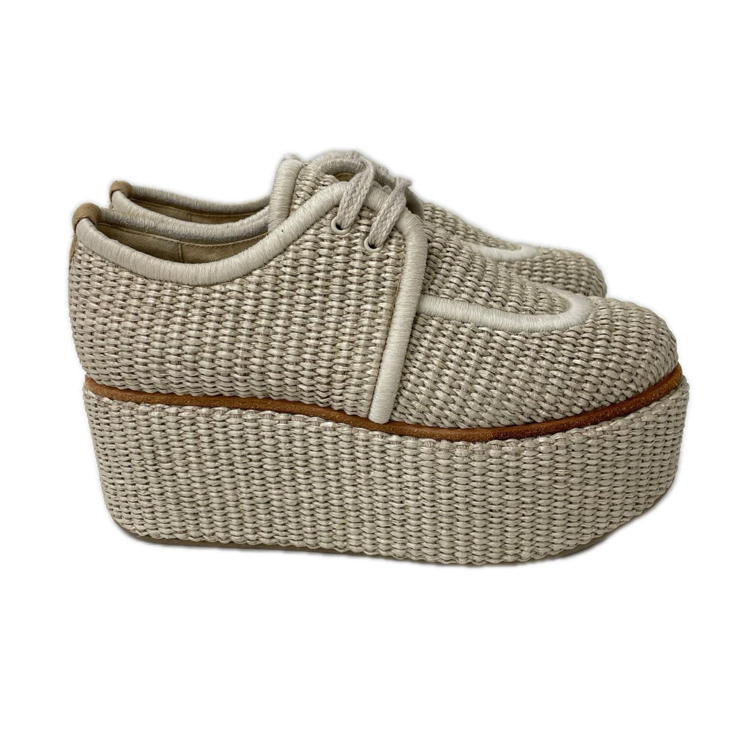Max Mara マックスマーラ 【美品】Bilbao プラットフォーム エスパドリーユ レースアップ シューズ シューズ