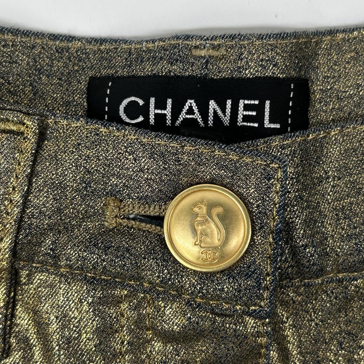 CHANEL シャネル 19年 P61832V47196 ゴールド パンツ ボトムス