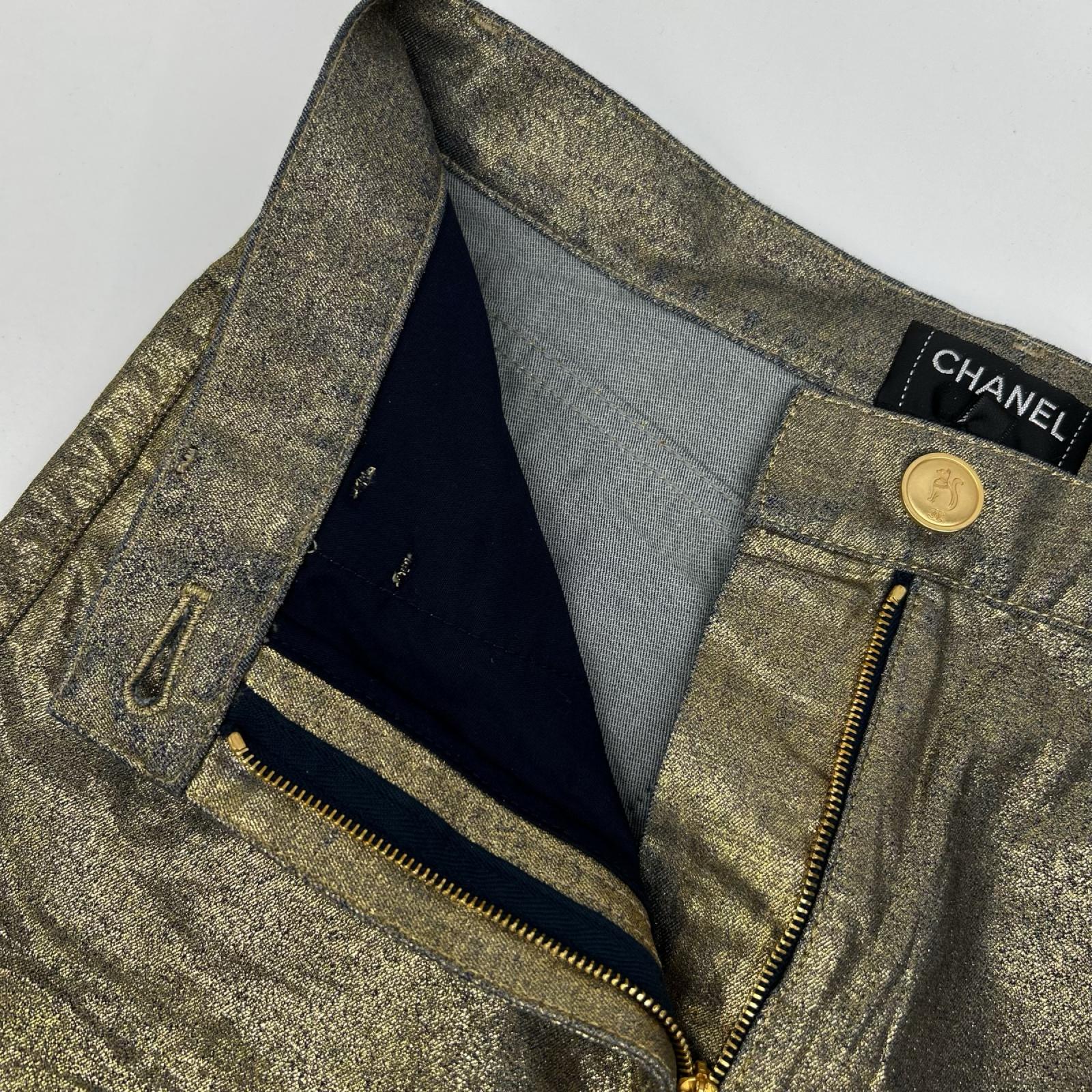 CHANEL シャネル 19年 P61832V47196 ゴールド パンツ ボトムス